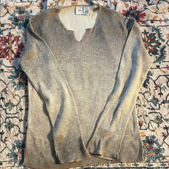 Armani Exchange Sweaters - Armani Exchange V-Neck Sweater in Beige